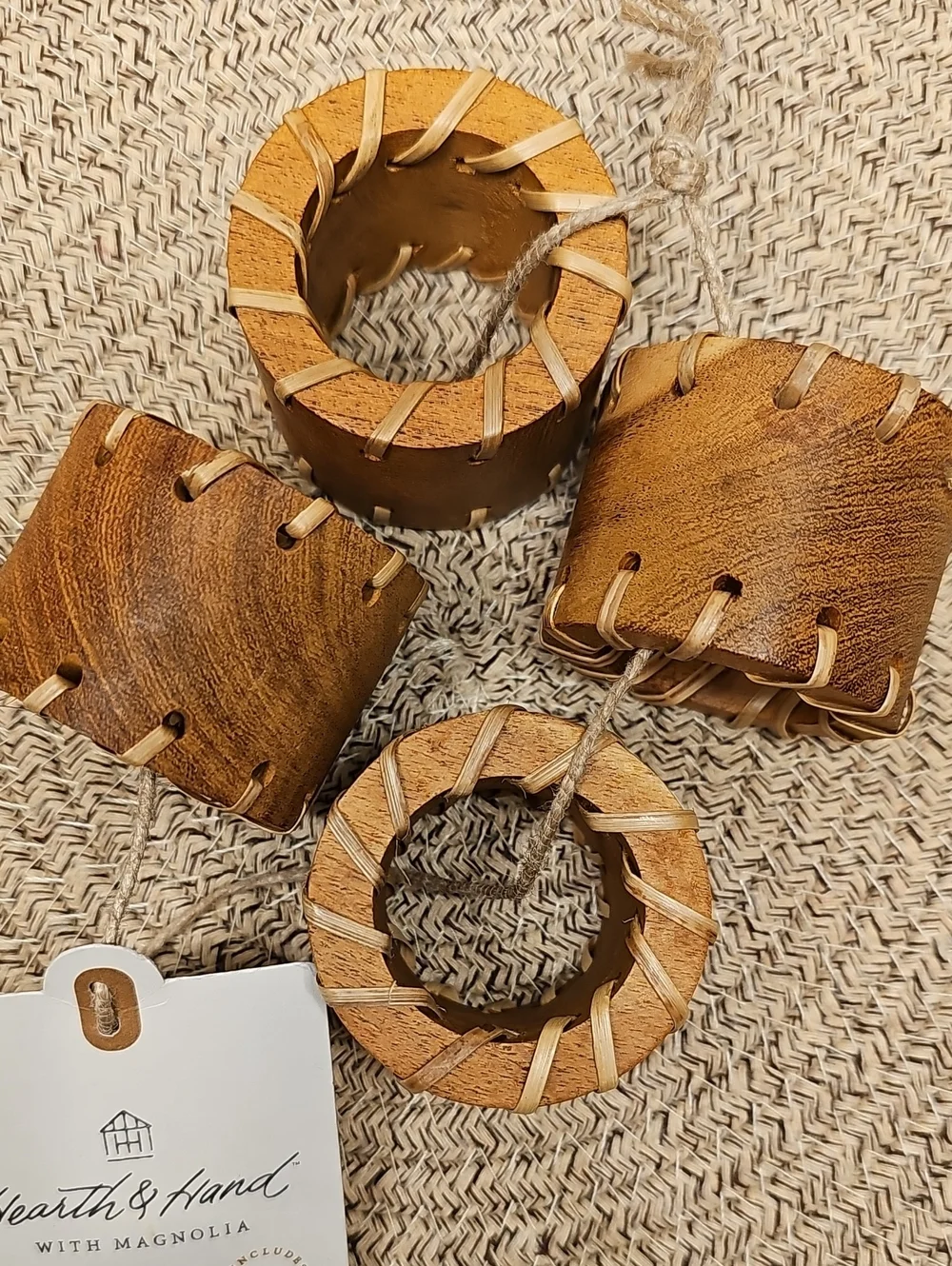 Set Of 4 Carved Edge Napkin Rings Hearth & Hand With Magnolia